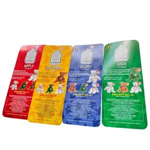 McDonalds‎ Teenie Beanie Babies International Bears Maple Britannia Glory Erin